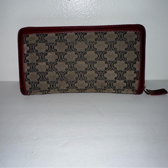 Celine Brown/Beige Canvas/Leather Macadam Envelope Long Clutch Vintage in EUC - Picture 7 of 17